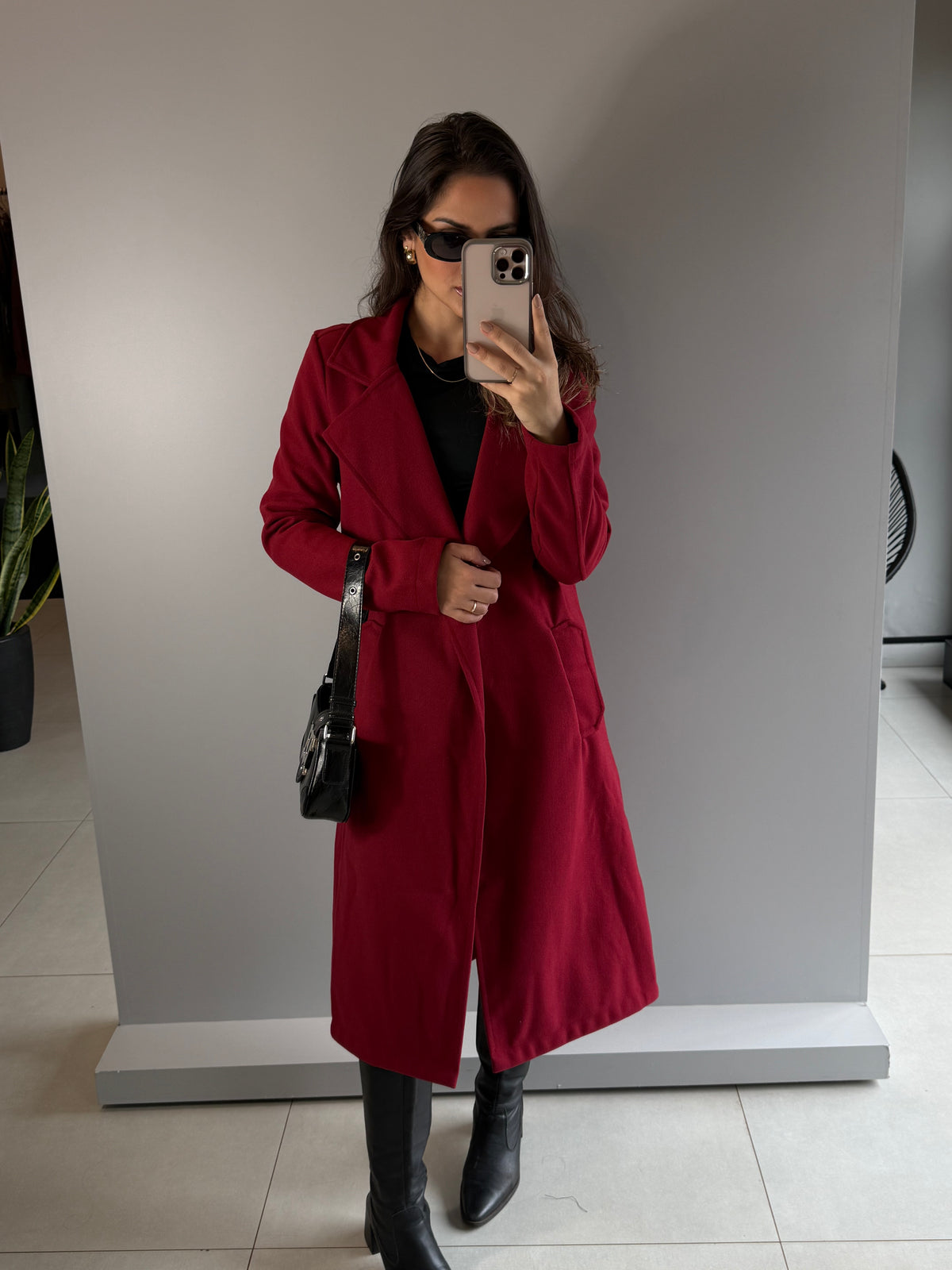 Sobretudo Lã Batida Agreg Cherry