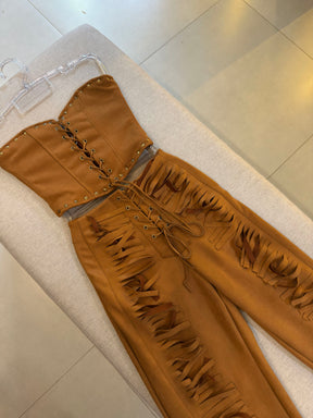 Conjunto Suede com Franjas Western Country