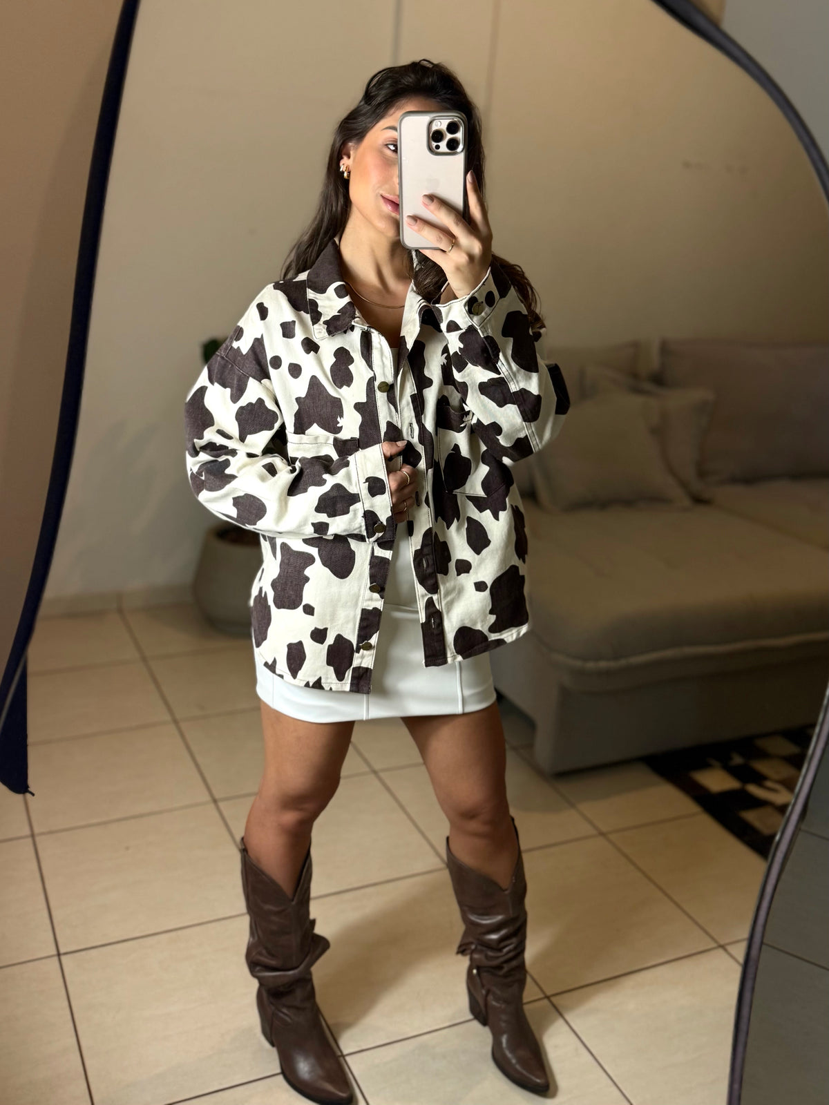 Jaqueta Sarja Cow Print