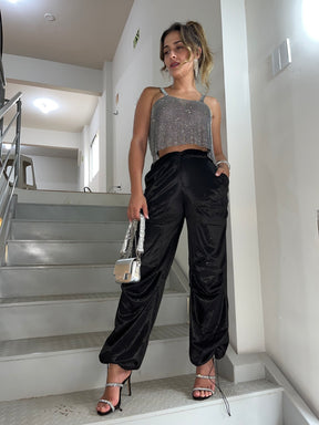 Calça Feminina Jogger Despojada com Brilho