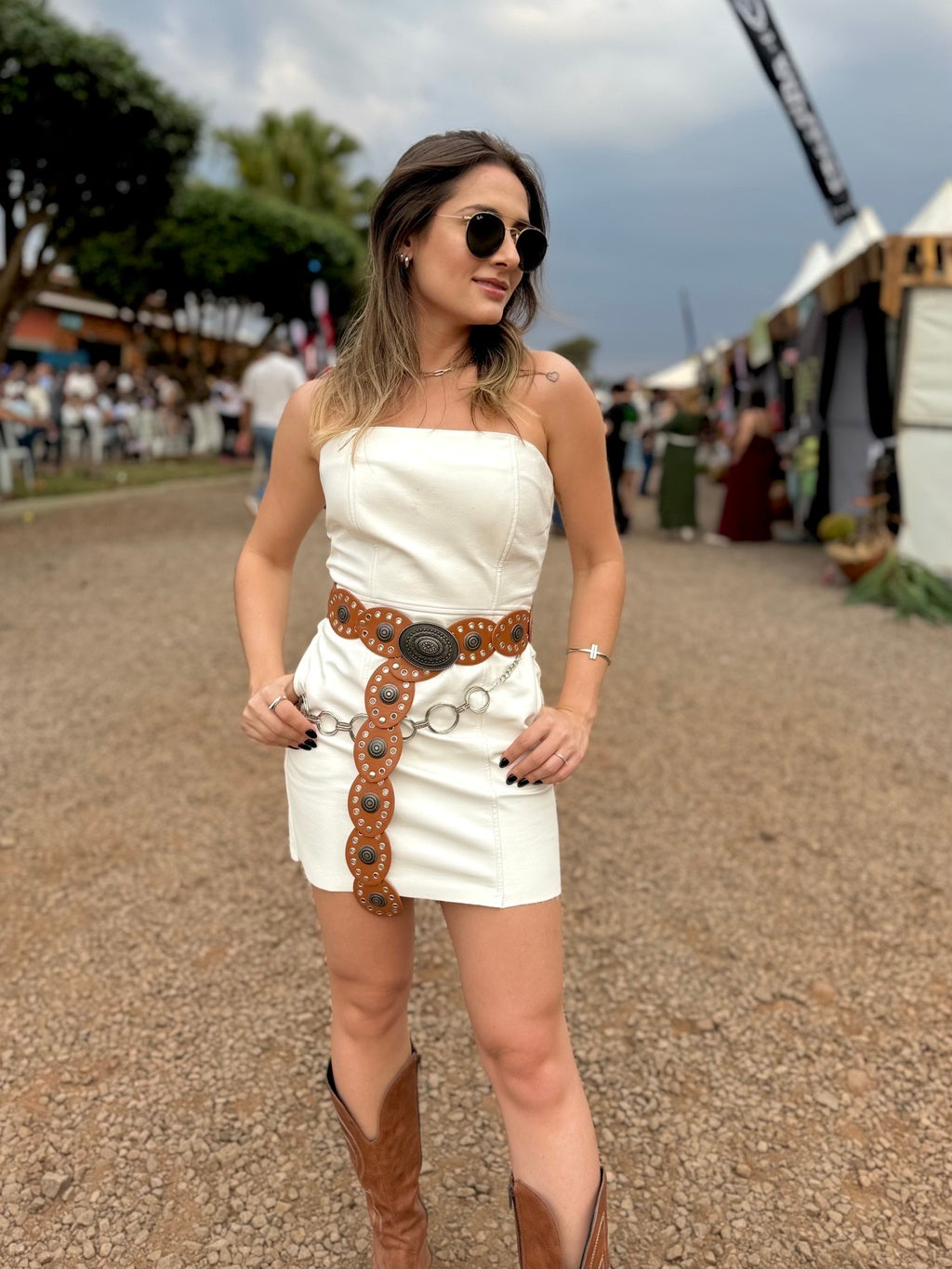 Vestido Feminino de Couro Justo Western - Leona Martins