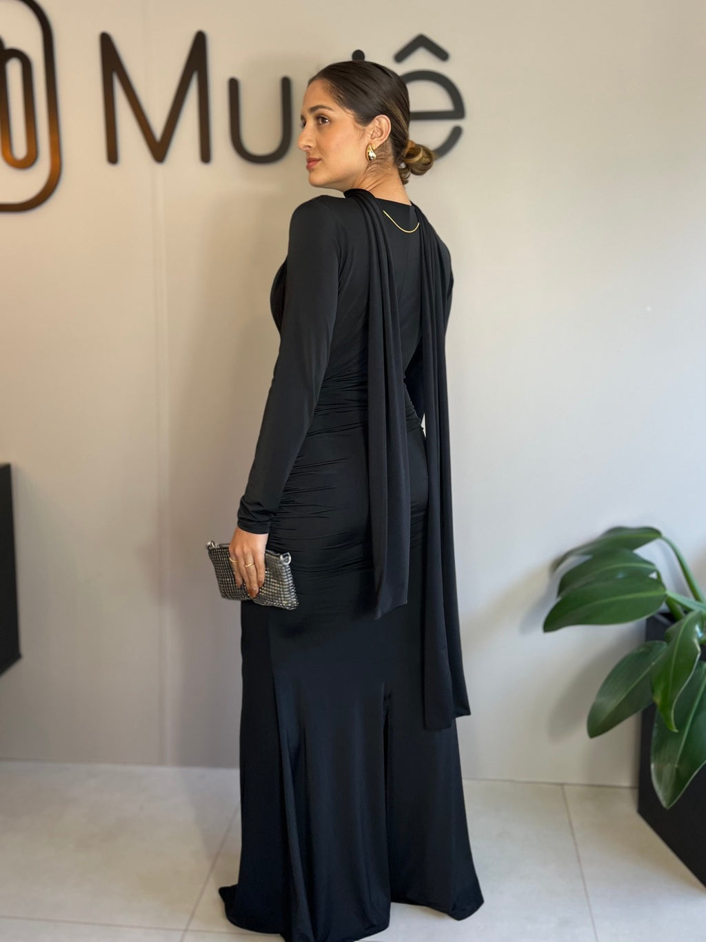 Vestido Longo Manga Longa Nick