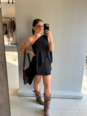 Conjunto Bata e Saia curta- Pietra