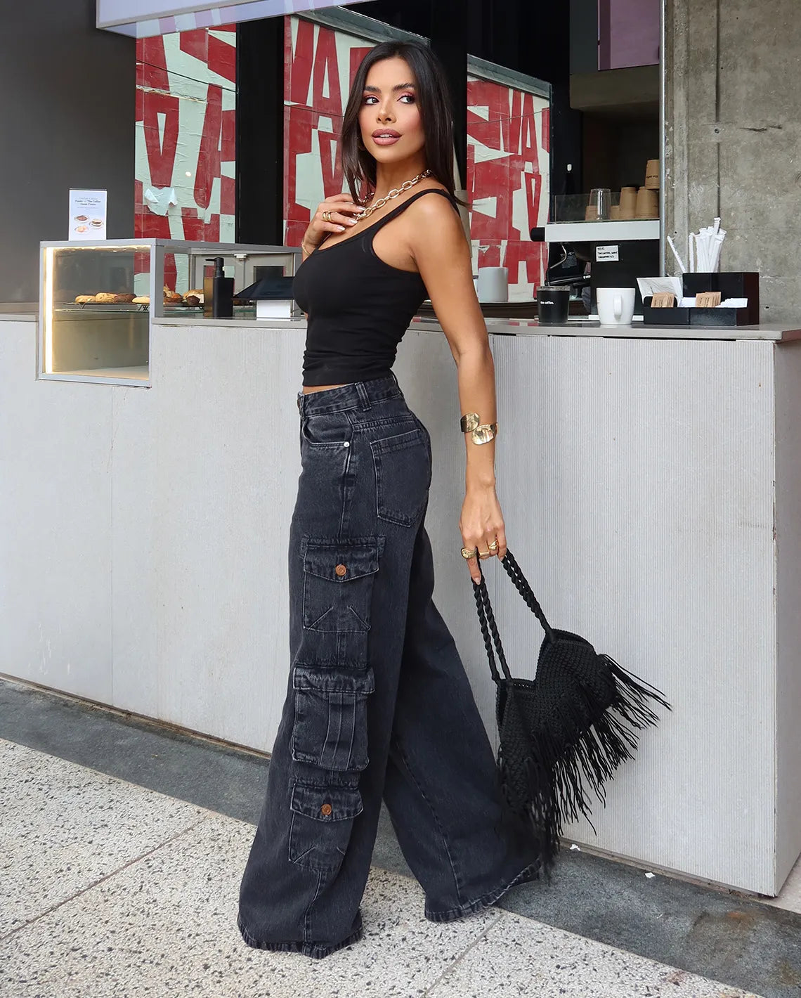 Calça Jeans Cargo Grafite - Consciência