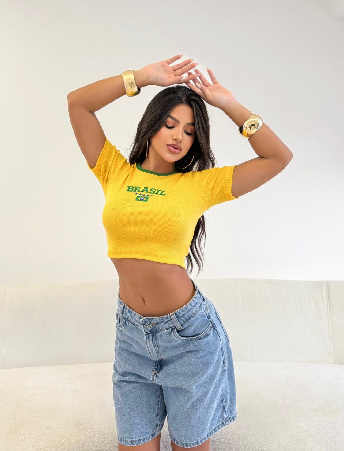 Camiseta cropped Brasil