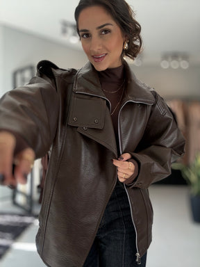 Jaqueta Couro Oversized