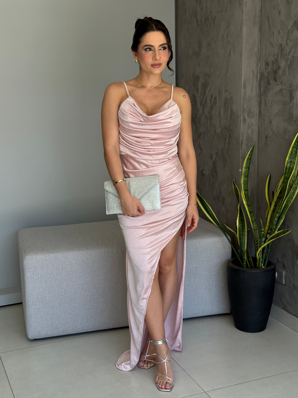 Vestido Longo Acetinado Thalita