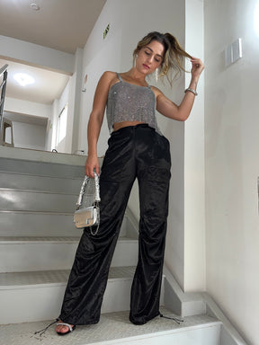 Calça Feminina Jogger Despojada com Brilho