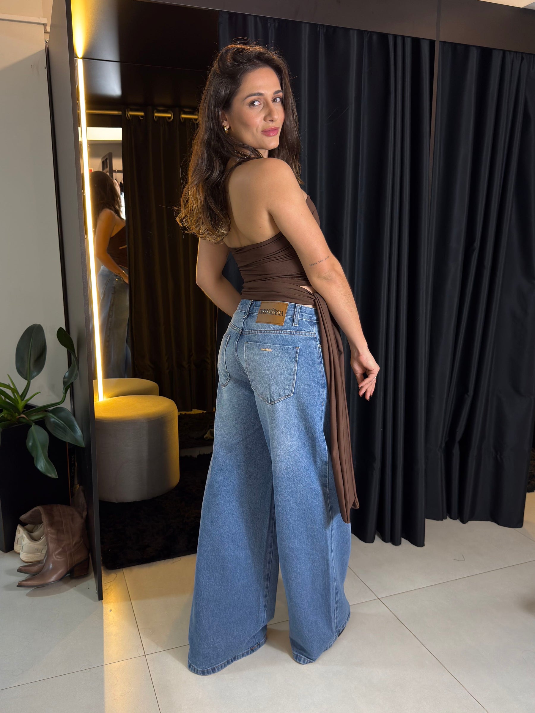 Blusa recortes amarração Sofia