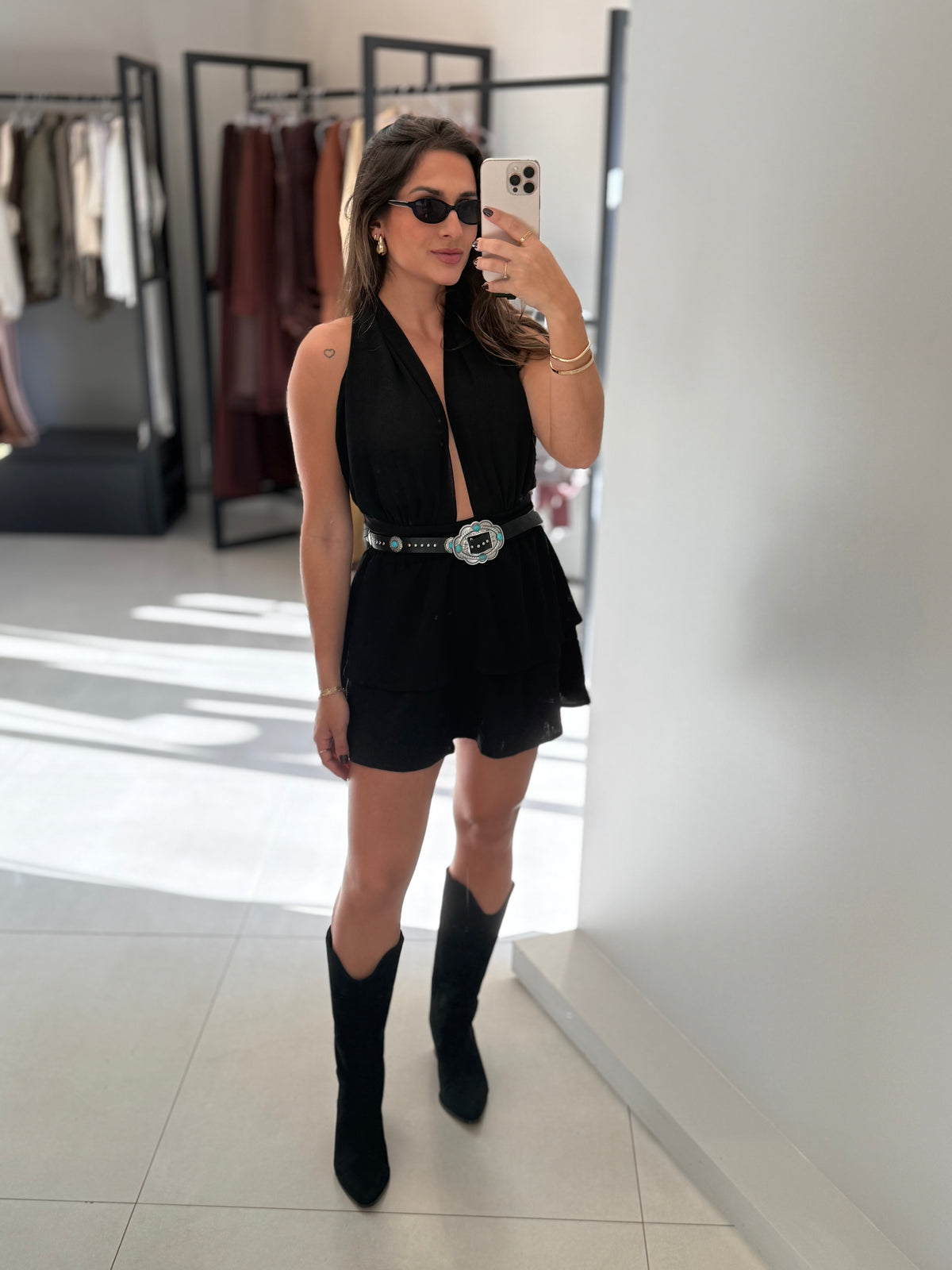 Saia Curta Babados Boho - Yeskla