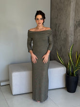 Vestido longo Justo Nalyn Shine Graphite