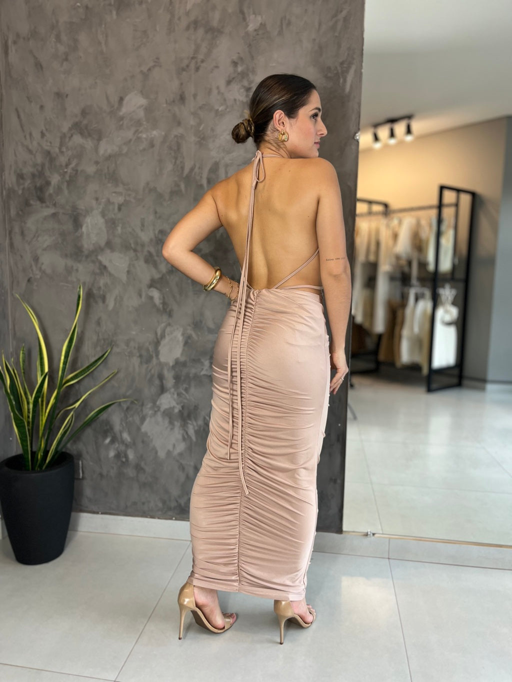 Vestido Midi Drapeado Festa – Luz