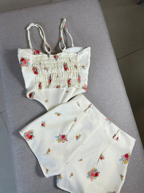 Conjunto Shorts e Corset Estampado