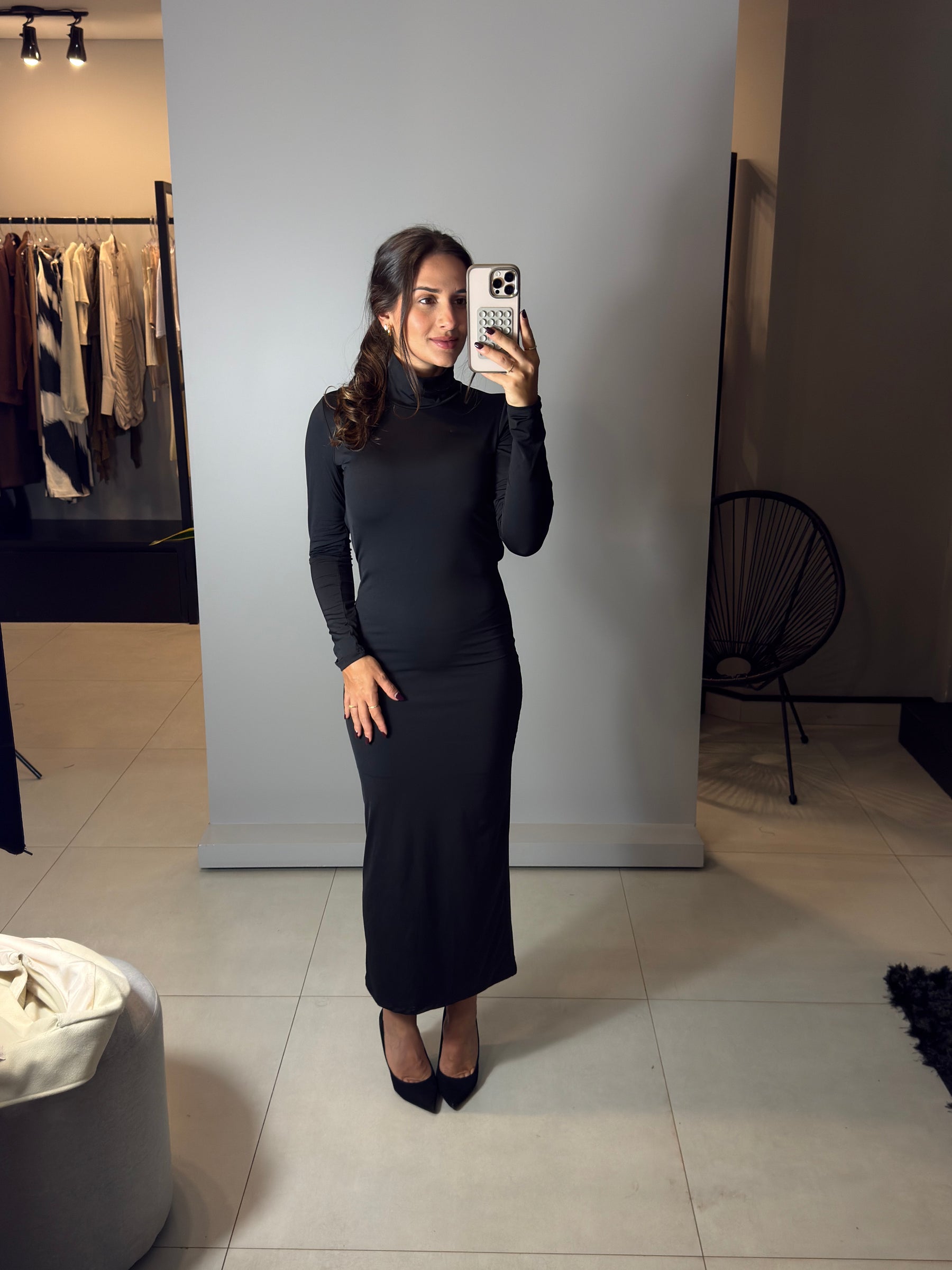 Vestido Midi Costas Aberta