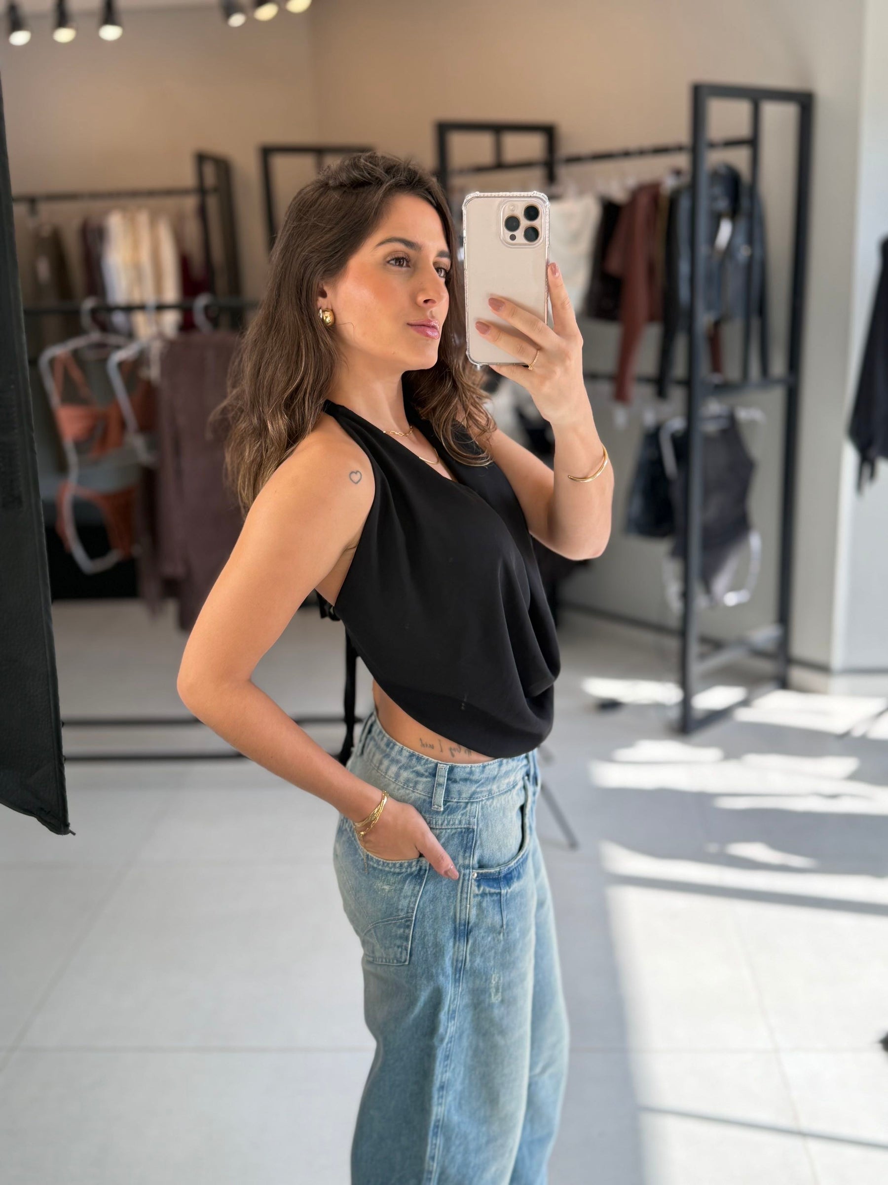 Blusa Voal Gola Boba Degage Multiformas- Vanessa
