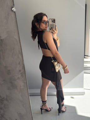 Vestido Justo Drapeado Darling Choc