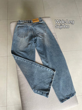 Calça Jeans Wide Leg Sujinho - Consciência