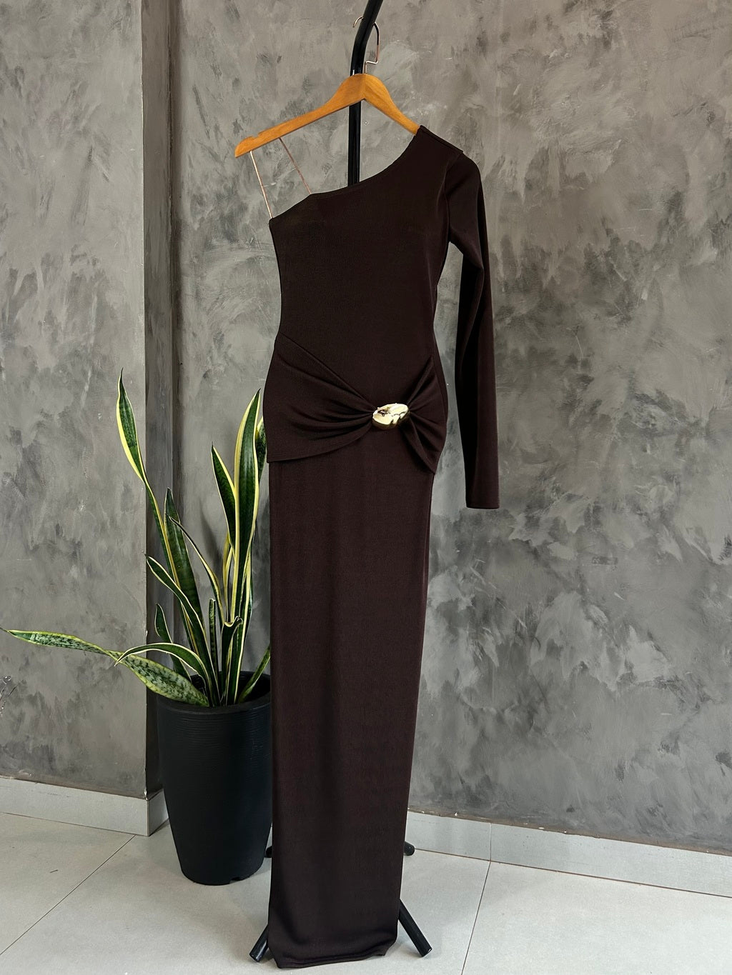 Vestido Longo Manga Unica Zayra