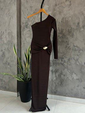 Vestido Longo Manga Unica Zayra