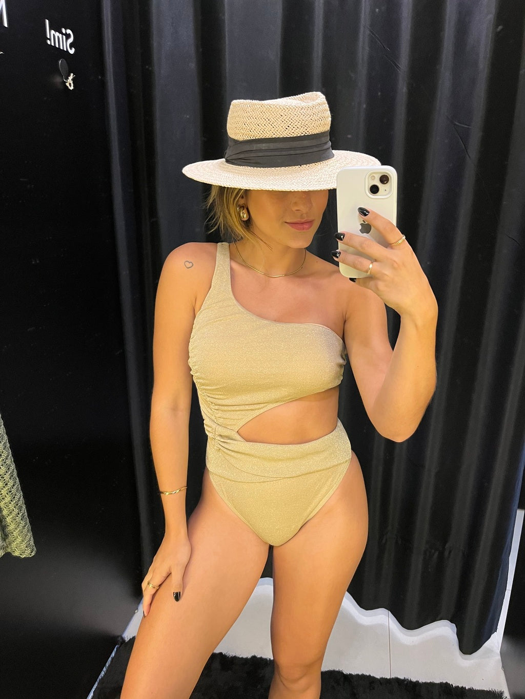 Maiô lurex bege