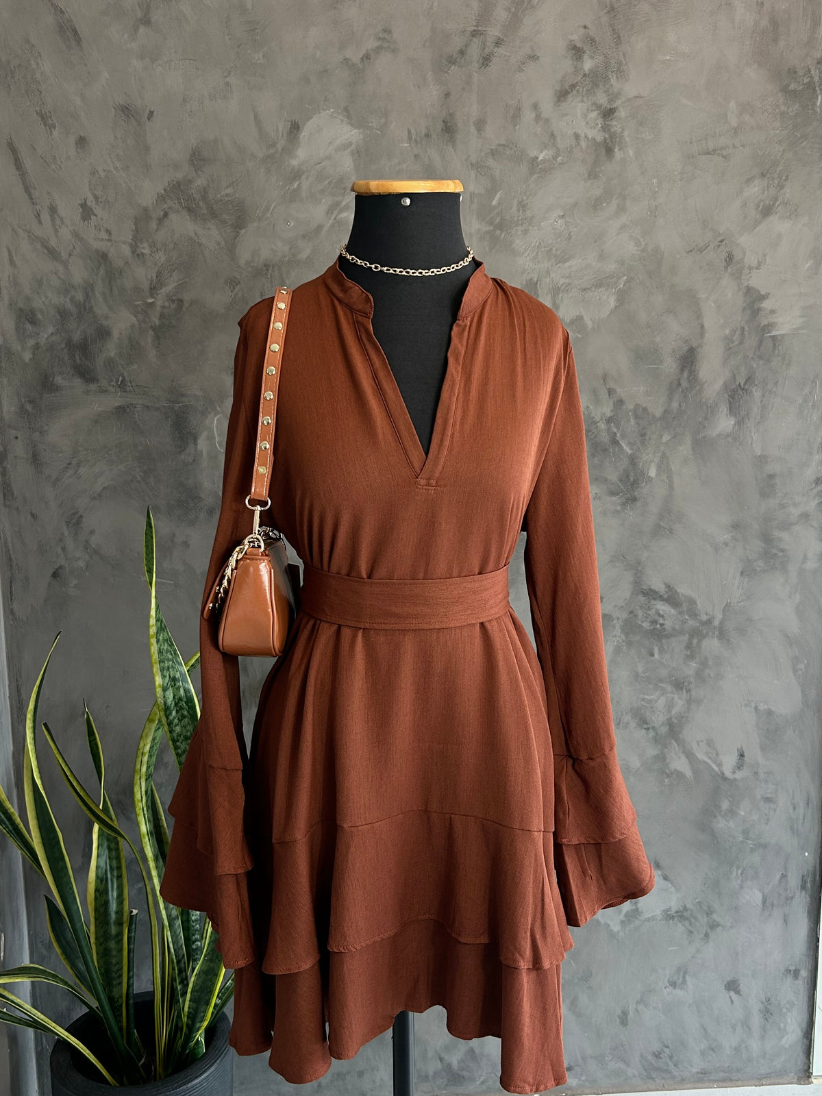 Vestido de Babados Boho Chocolate - Yeskla