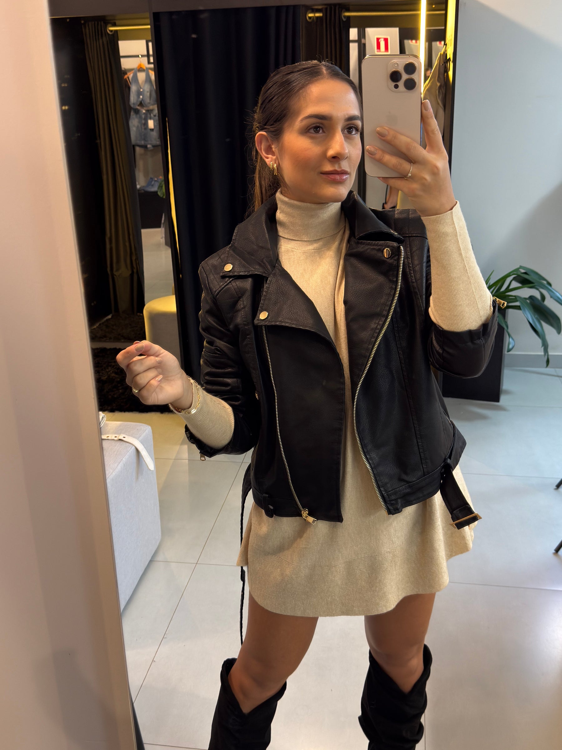 Jaqueta Couro Biker Angela