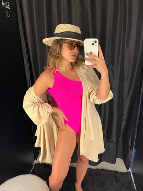 Maiô pink estrela