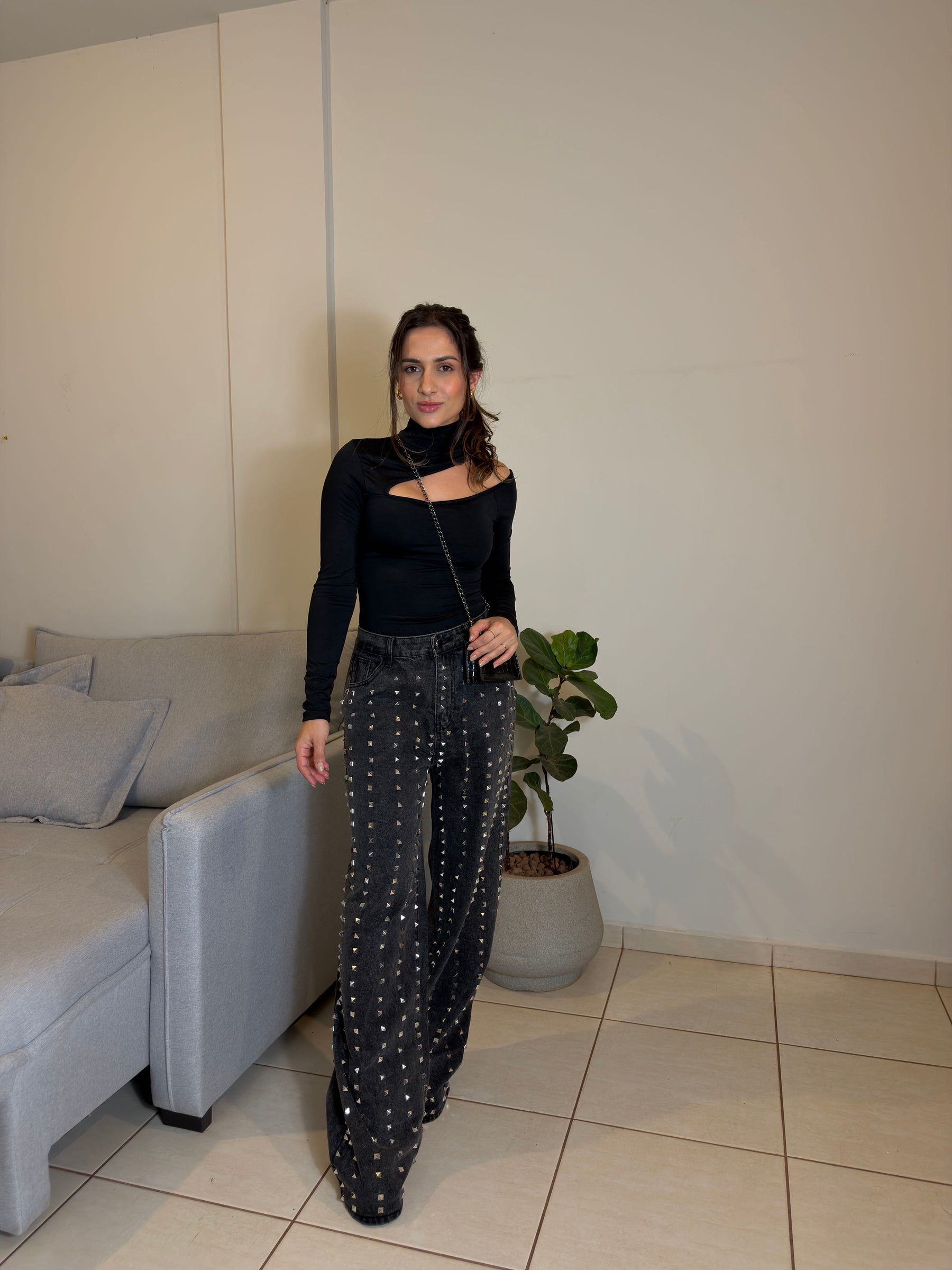 Calça Jeans Rebite