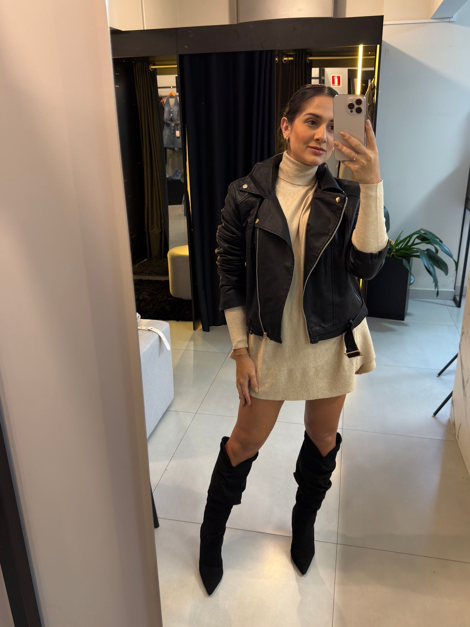 Jaqueta Couro Biker Angela