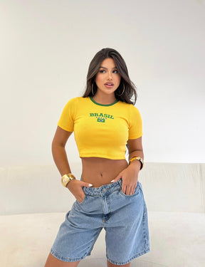 Camiseta cropped Brasil