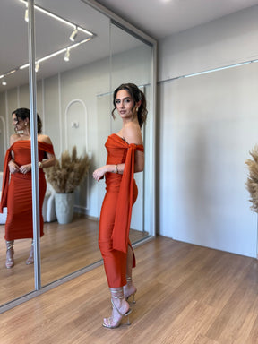 Vestido de Festa Midi Prada Cindy