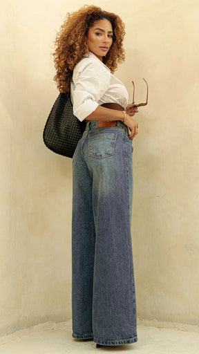 Calça Jeans Wide Leg Sky Sujinho - Consciência