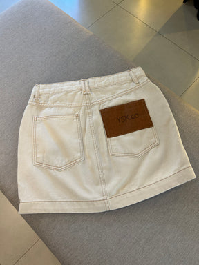 Saia Jeans Pespontada