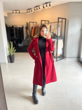 Sobretudo Casaco de Lã Batida para Inverno- Yeskla