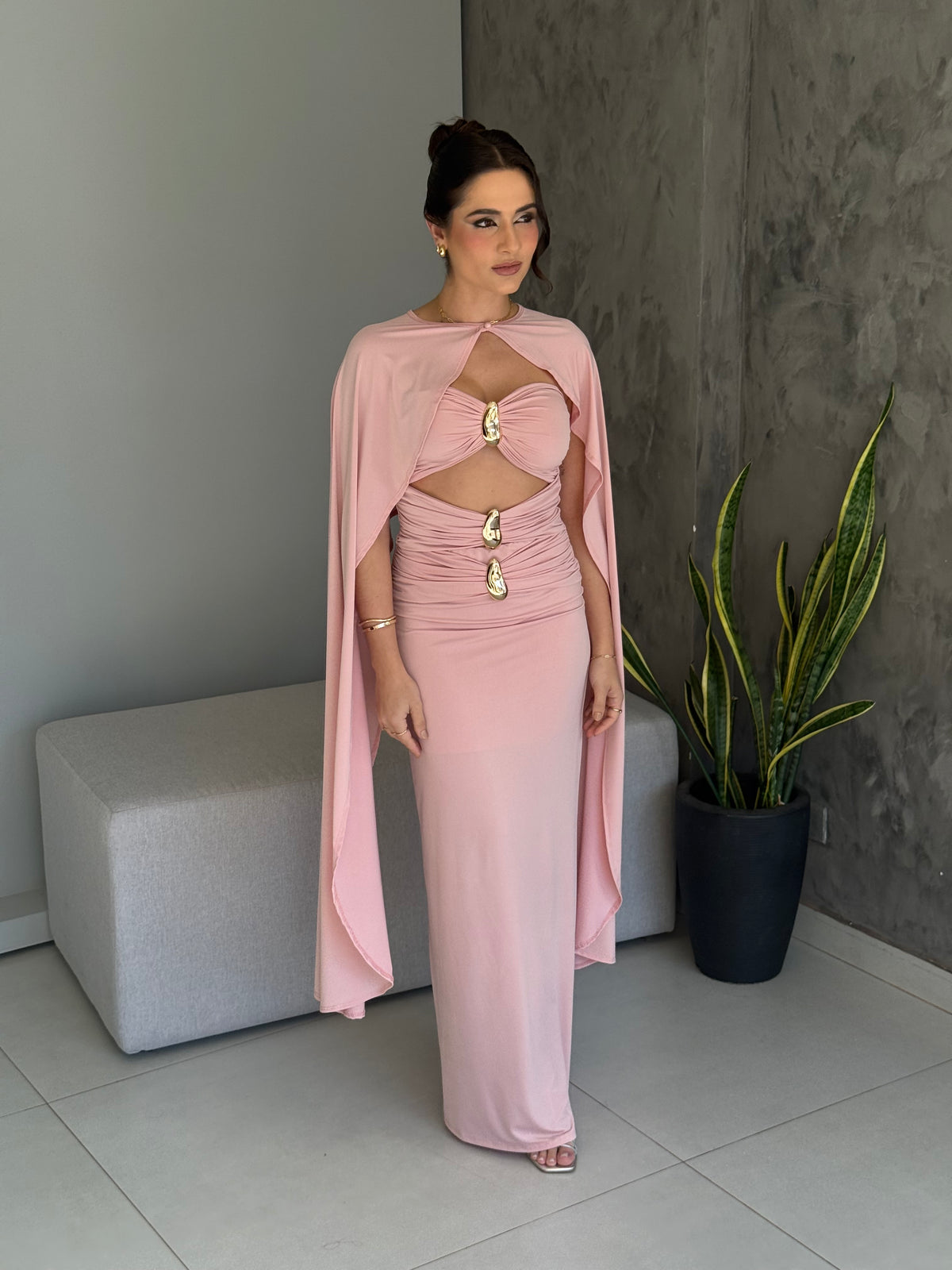 Vestido Longo Marina Rosa Pastel
