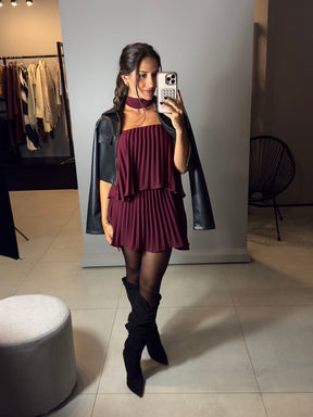Conjunto Curto Plissado Aline