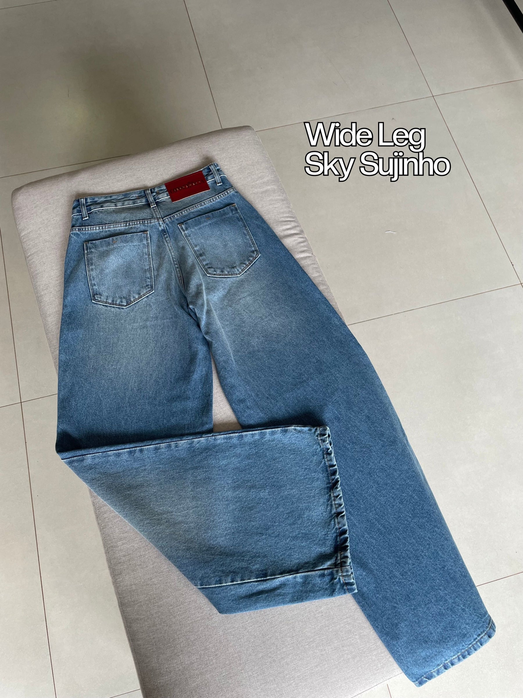 Calça Jeans Wide Leg Sky Sujinho - Consciência