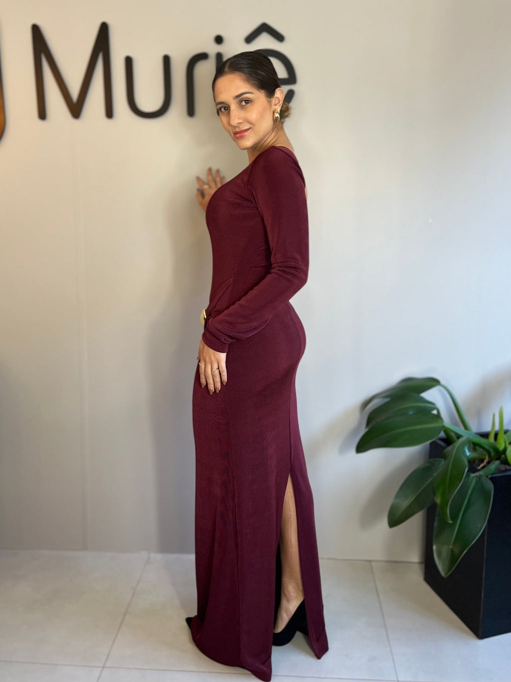 Vestido Longo Manga Unica Zayra