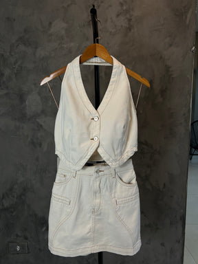Conjunto Colete Jeans