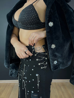 Top Feminino Cravejado com Strass