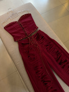 Conjunto Suede com Franjas Western Country