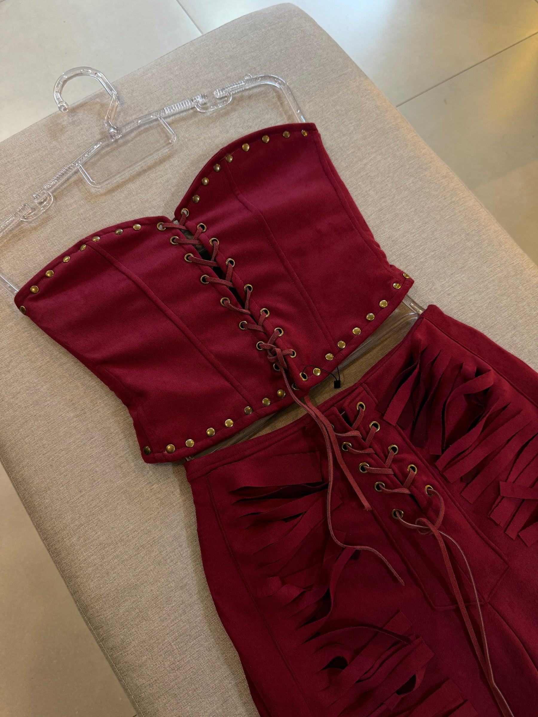 Conjunto Suede com Franjas Western Country
