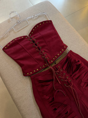 Conjunto Suede com Franjas Western Country