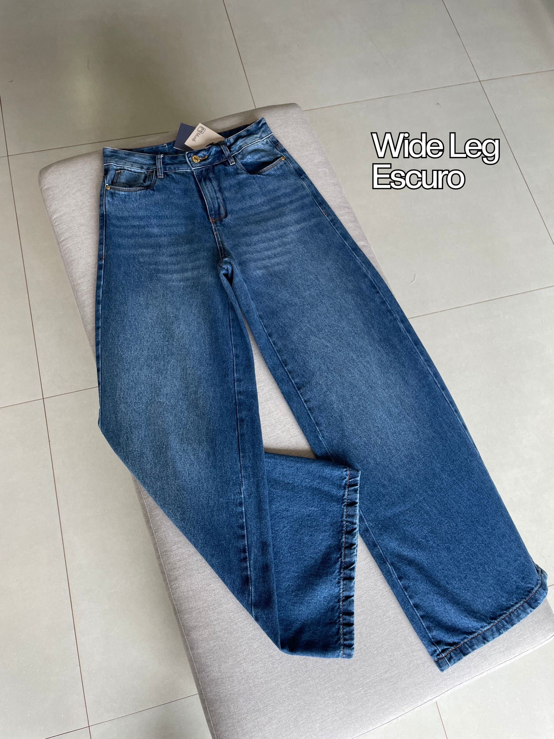 Calça Wide Leg Relaxed Sky Escuro - Consciência