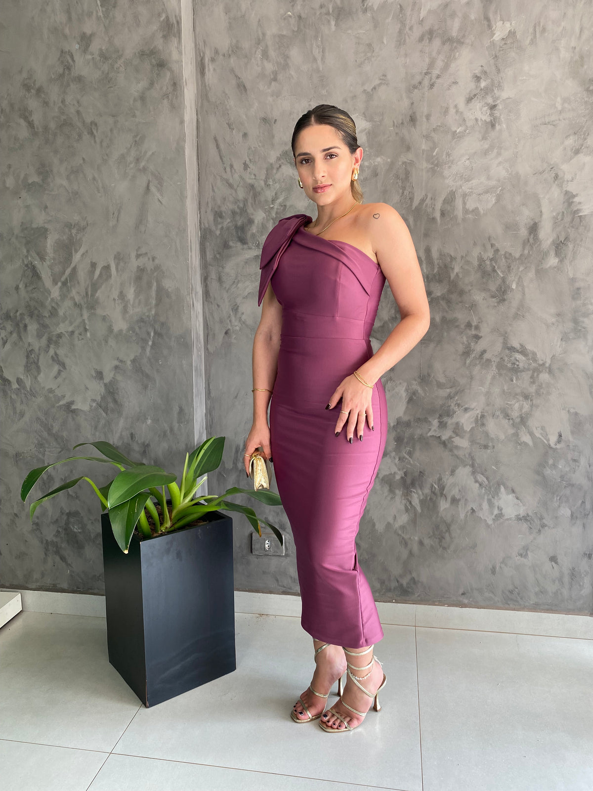 Vestido Feminino Midi Social de Festa - Jhesly