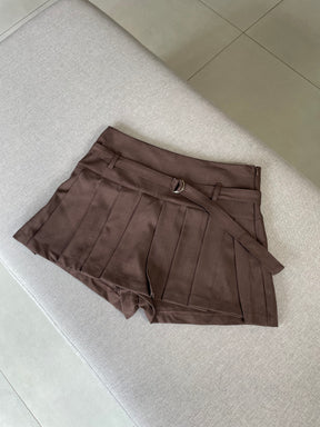 Mini Saia Alfaiataria de Pregas - Shorts Saia