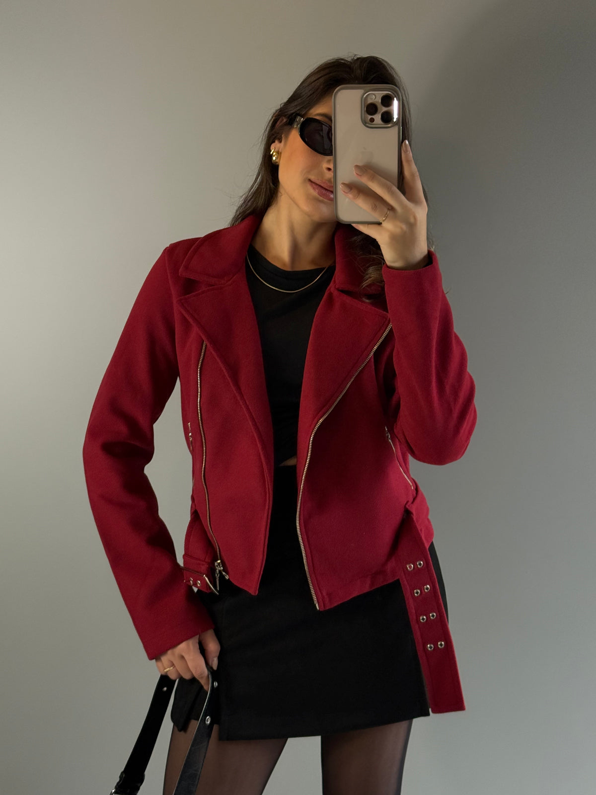 Jaqueta Biker Lã Batida
