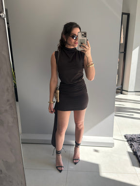 Vestido Justo Drapeado Darling Choc