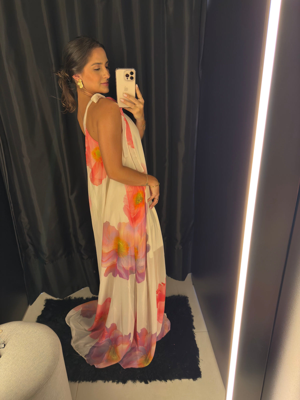 Vestido Longo Fluido Solto Floral