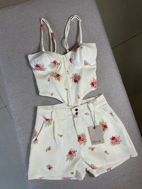 Conjunto Shorts e Corset Estampado